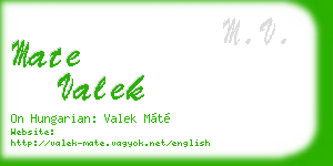 mate valek business card
