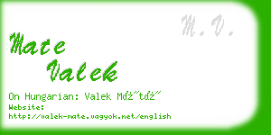 mate valek business card